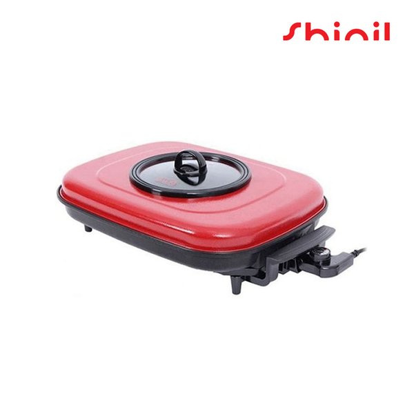 Shinil Square Banquet Electric Pizza Pan - SPP-5100CC - Red