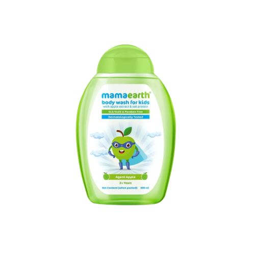 Mamaearth Body Wash For Kids With Apple Extract And Oat Protein, Sls/sles And Paraben Free, Dermatologically Tested, Agent Apple - 300ml
