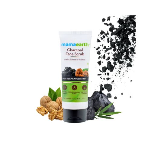 Mamaearth Charcoal Face Scrub With Charcoal And Walnut For Deep Exfoliation, 100g