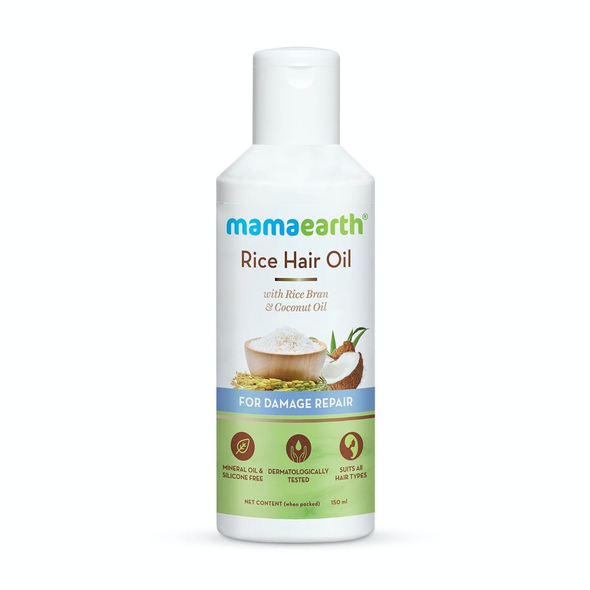 Mamaearth Rice Hair Oil With Rice Bran And Coconut Oil For Damage Repair - 150ml