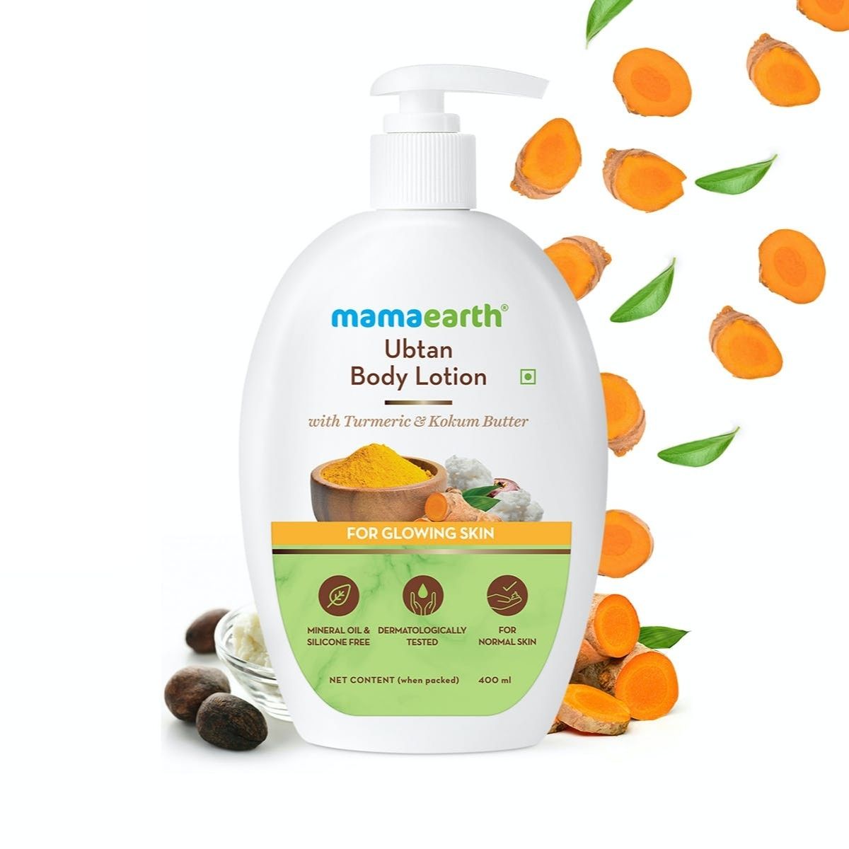 Mamaearth Ubtan Body Lotion With Turmeric & Kokum Butter For Glowing Skin - 400ml