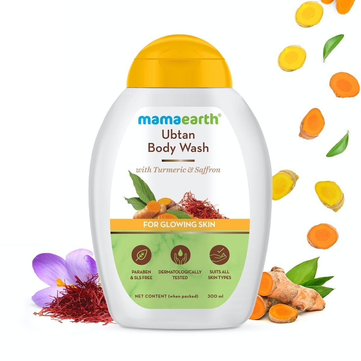 Mamaearth Ubtan Body Wash With Turmeric And Saffron For Glowing Skin - 300ml
