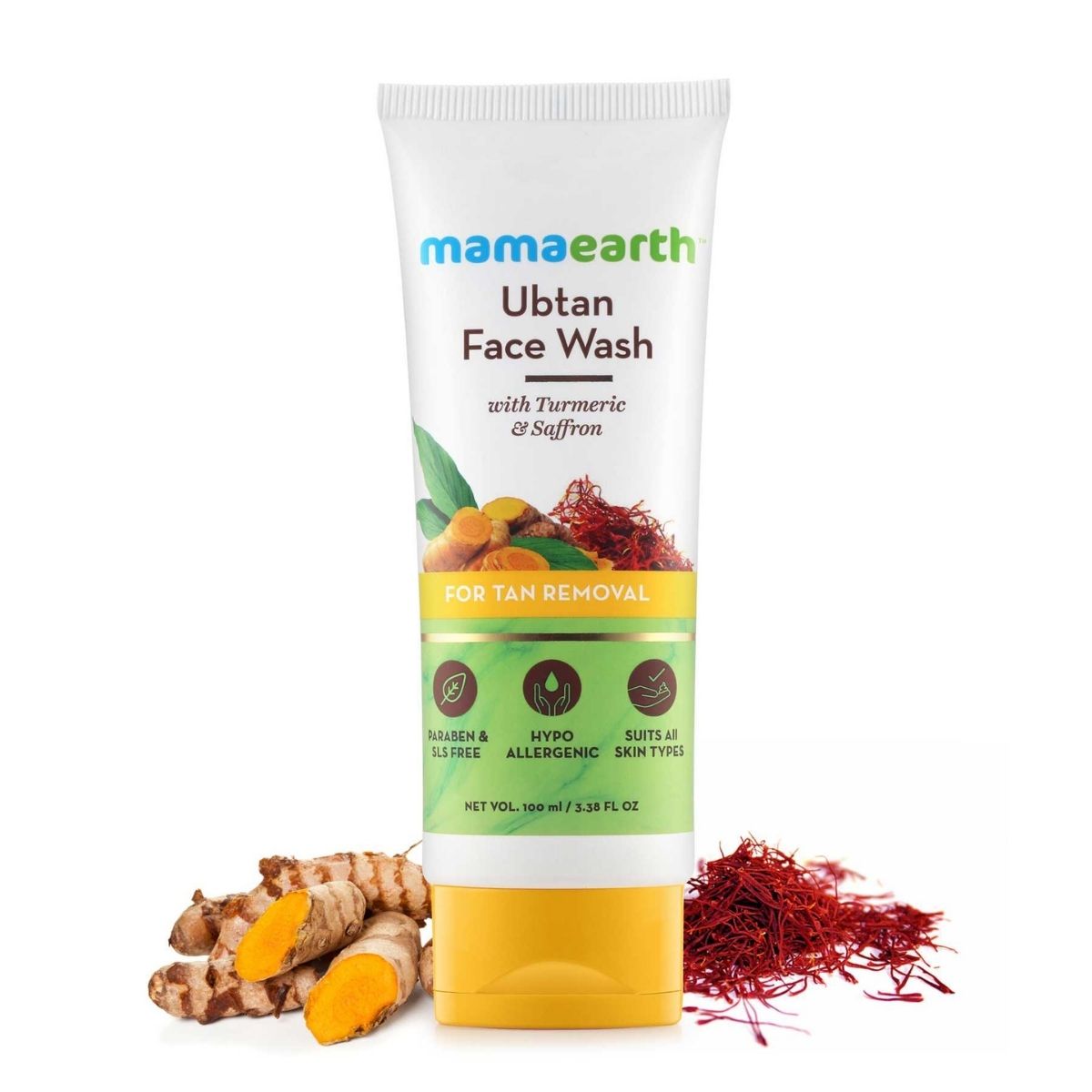 Mamaearth Ubtan Face Wash With Turmeric And Saffron For Tan Removal - 100ml