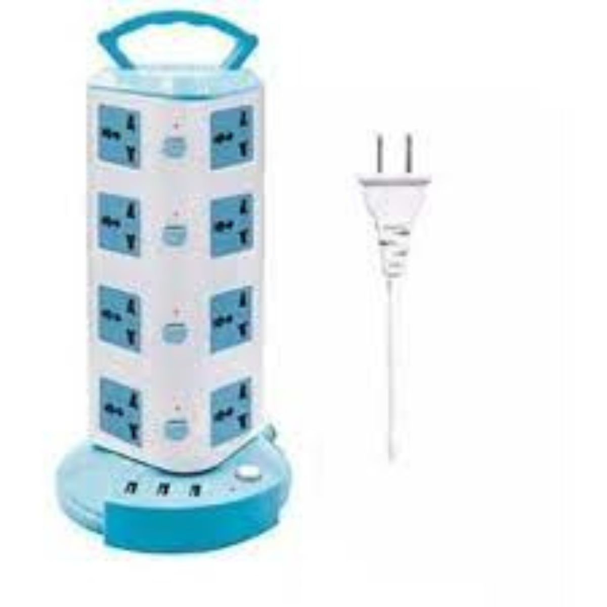 Tower Extension Cord With USB - Blue