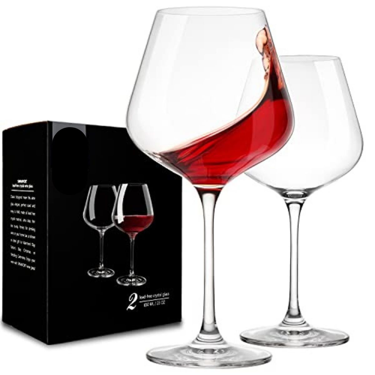 Shark Lemon Crystal Wine Glass - H9663 - Set Of 2-Pcs