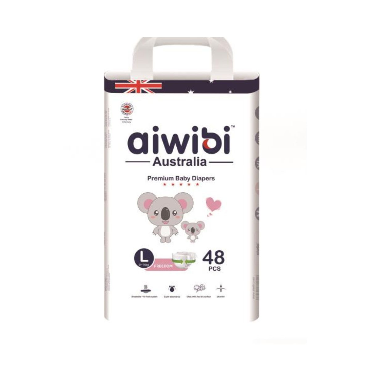 Aiwibi Baby Diaper - L(8-13Kg) - 48pcs