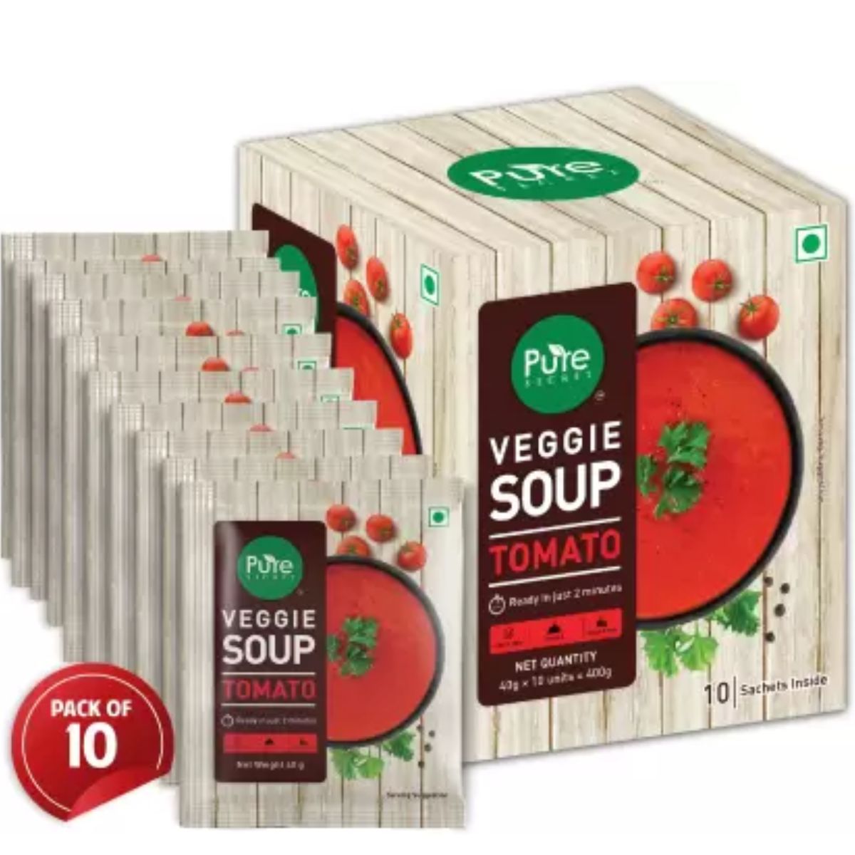 Pure Secret - Veggie Soup - Tomato - 10 Sachets