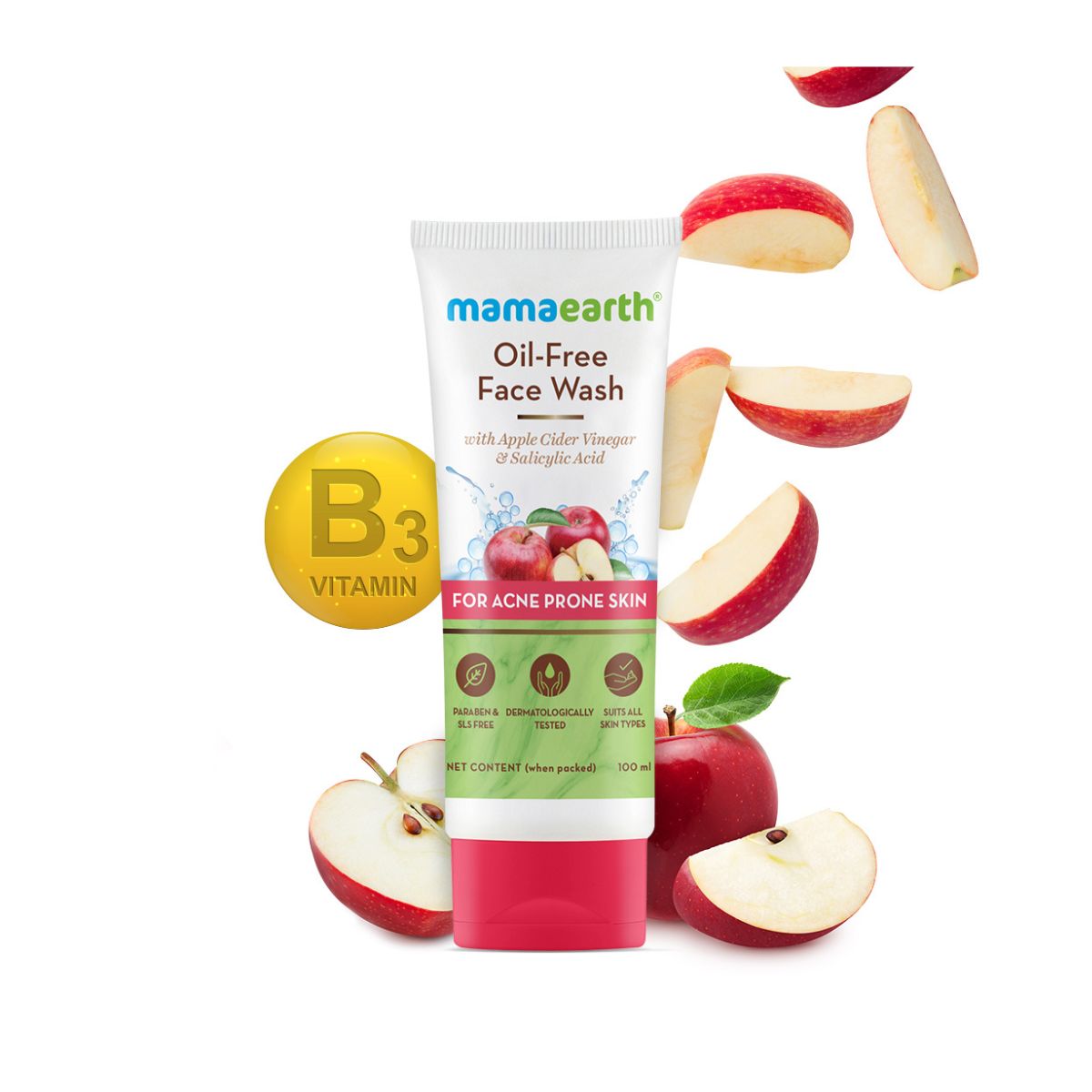 Mamaearth Oil-Free Face Wash With Apple Cider Vinegar & Salicylic Acid For Acne Prone Skin - 100ml