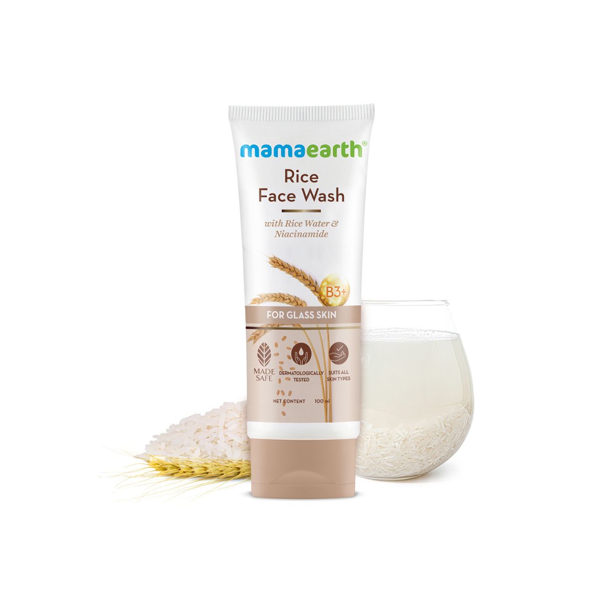 Mamaearth Rice Face Wash With Rice Water & Niacinamide And Neem For Glass Skin - 100ml | Ngori Tsha Lay Gay Si Nu | Azha Pasa Mamaearth Rice Face Wash With Rice Water & Niacinamide And Neem For Glass Skin - 100ml | Ngori Tsha Lay Gay Si Nu | Azha Pasa