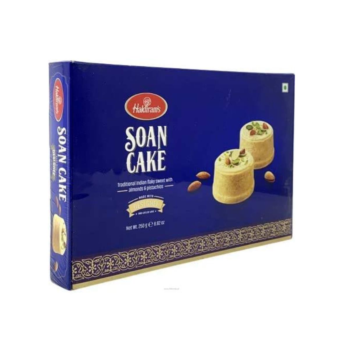 Haldiram's Soan Cake - Traditional Indian Flaky Sweet With Almonds & Pistachios - 250g