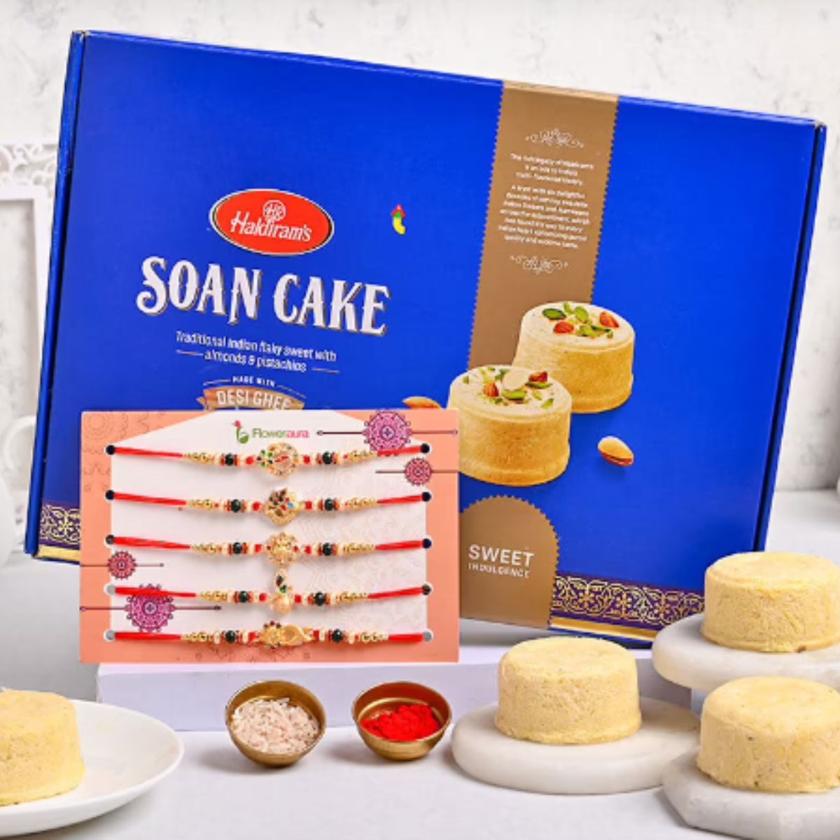 Haldiram's Soan Cake - Traditional Indian Flaky Sweet With Almonds & Pistachios - 500g