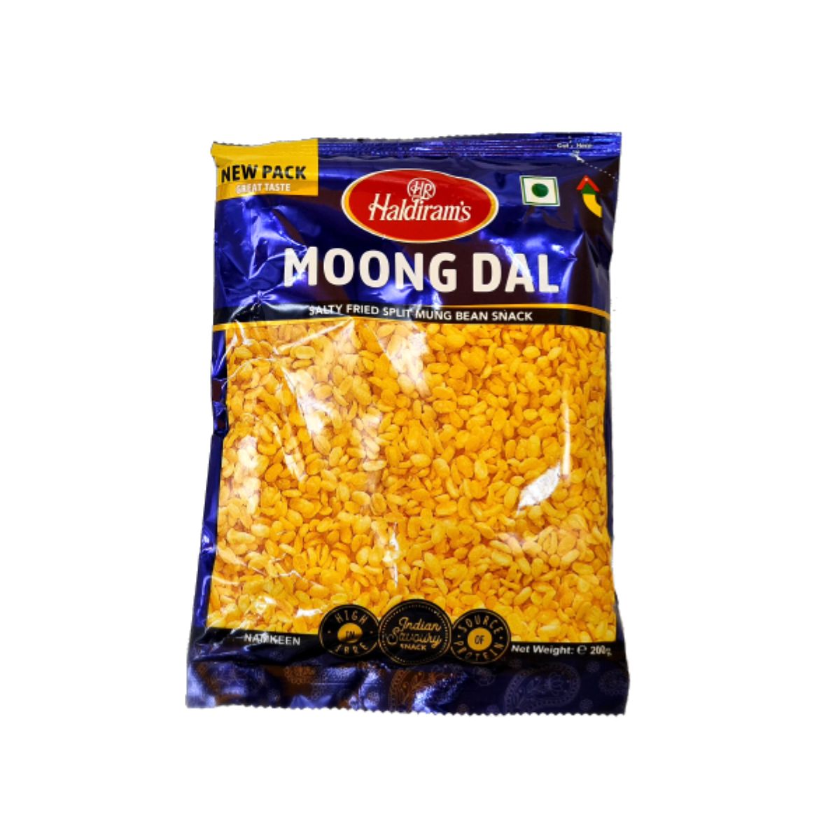 Haldiram's Moong Dal - Salty Fried Split Mung Bean Snack - 200g