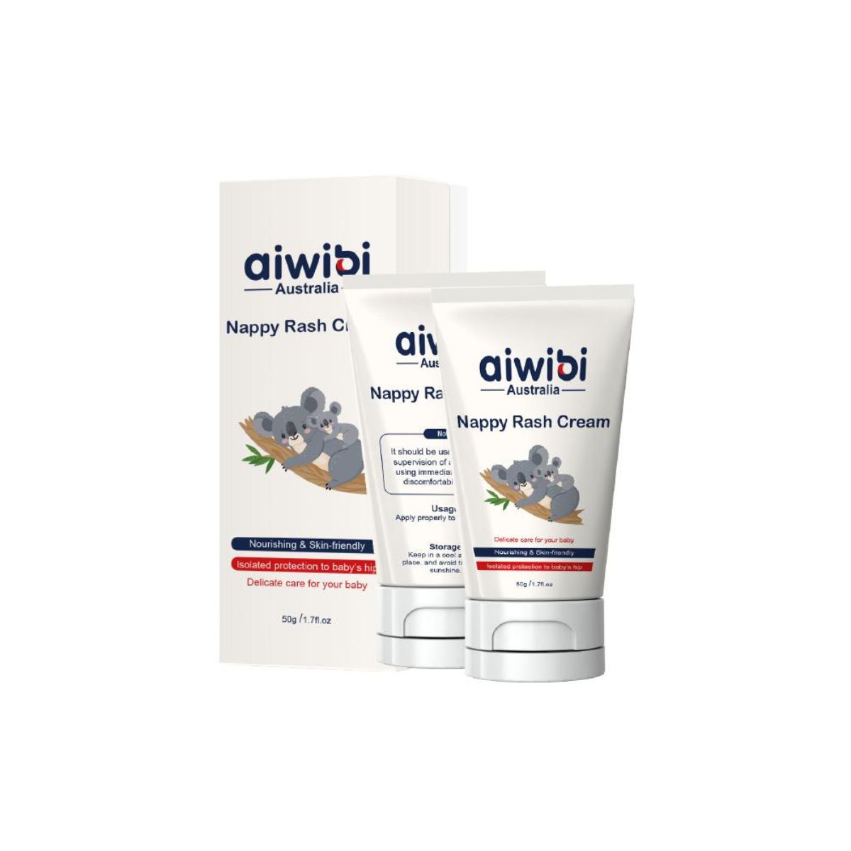 Aiwibi Baby Nappy Rash Cream - Nourishing & Skin-Friendly - Isolated Protection To Baby's Hip - 50ml