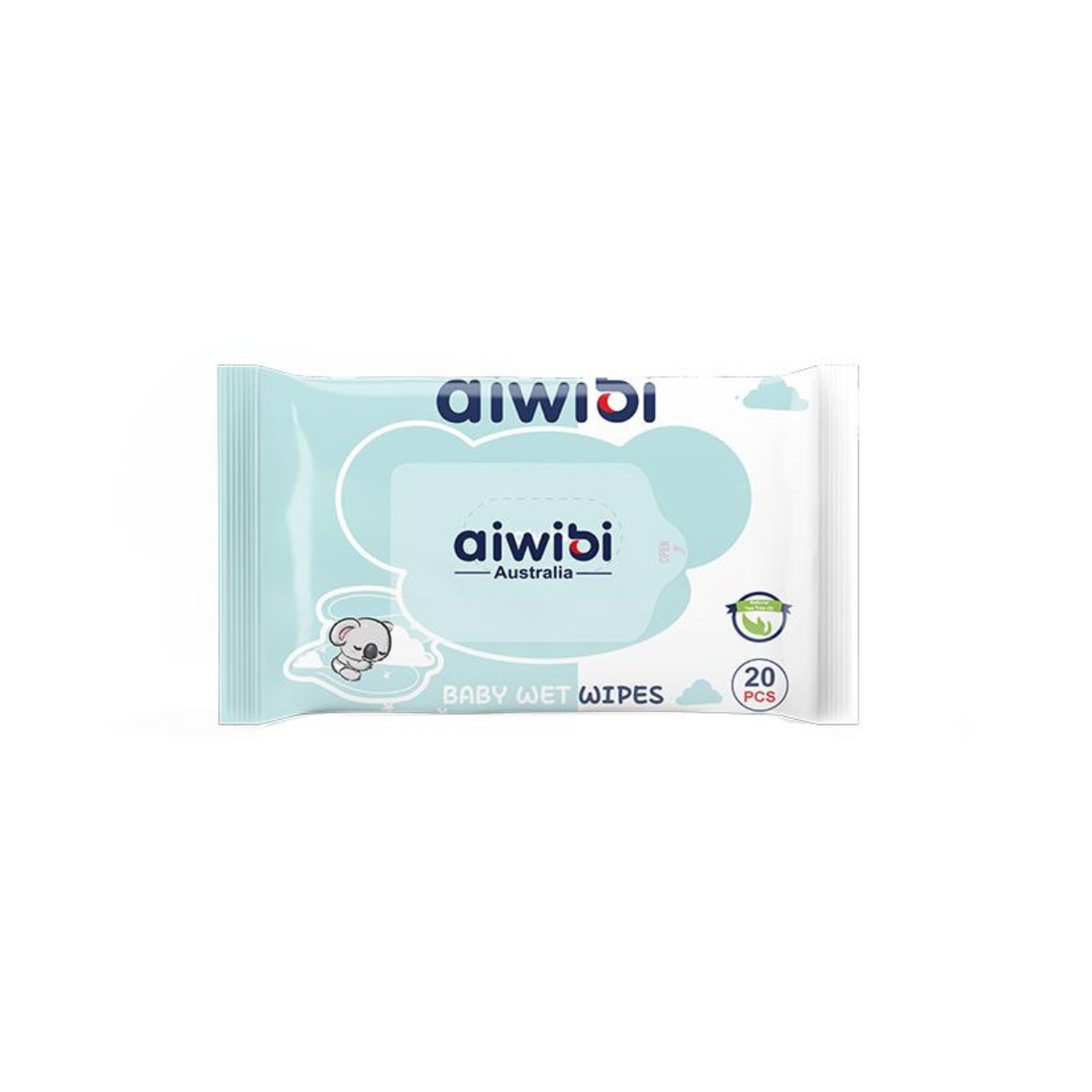 Aiwibi 100% Skin-friendly Baby Wet Wipes - 20 Pcs - Blue