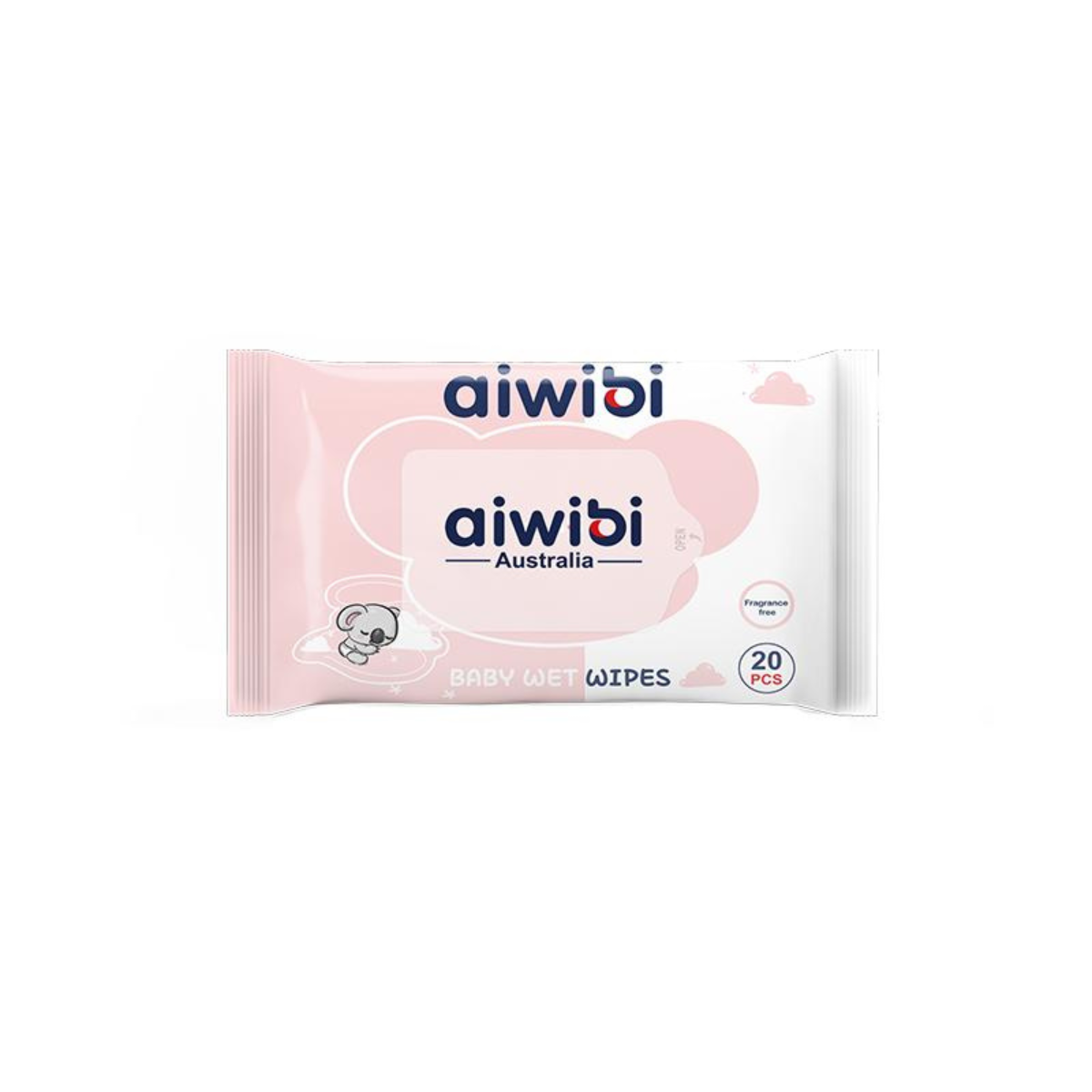 Aiwibi 100% Skin-friendly Baby Wet Wipes - 20 Pcs - Pink