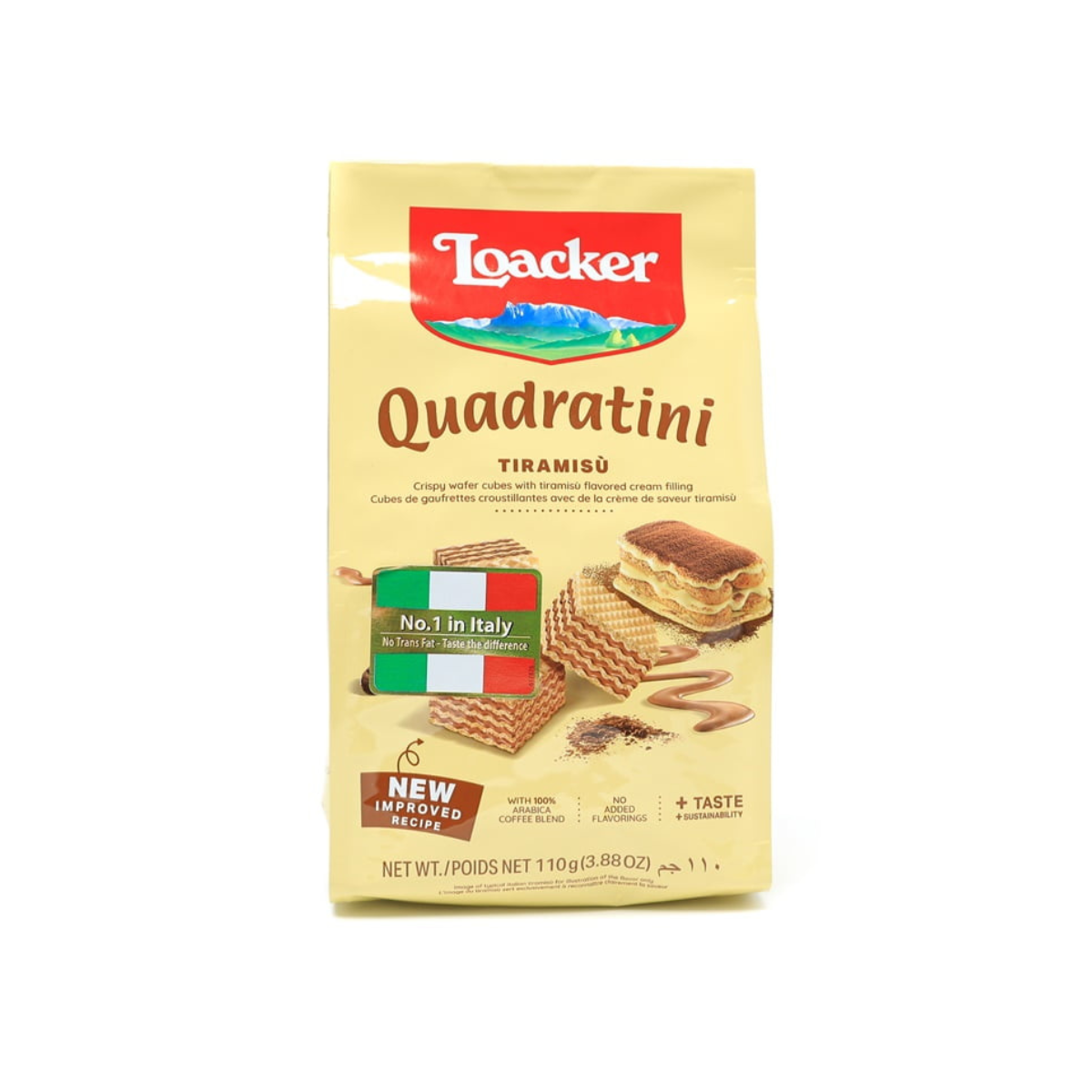 Loacker Quadratini Tiramisu - Crispy Wafer Cubes - 110g