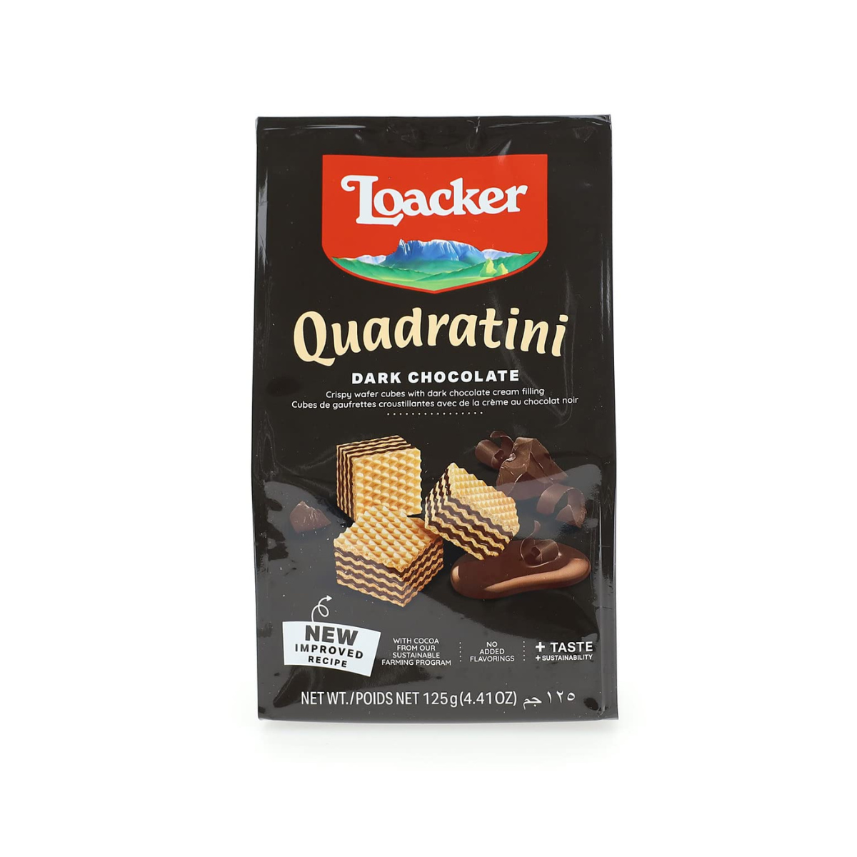 Loacker Quadratini Dark Chocolate - Crispy Wafer Cubes - 125g