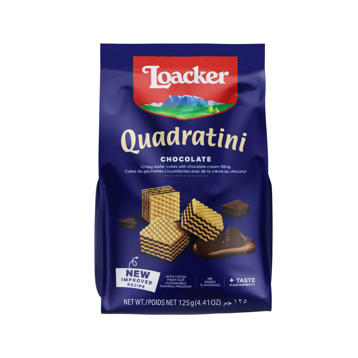 Loacker Quadratini Chocolate - Crispy Wafer Cubes - 125g