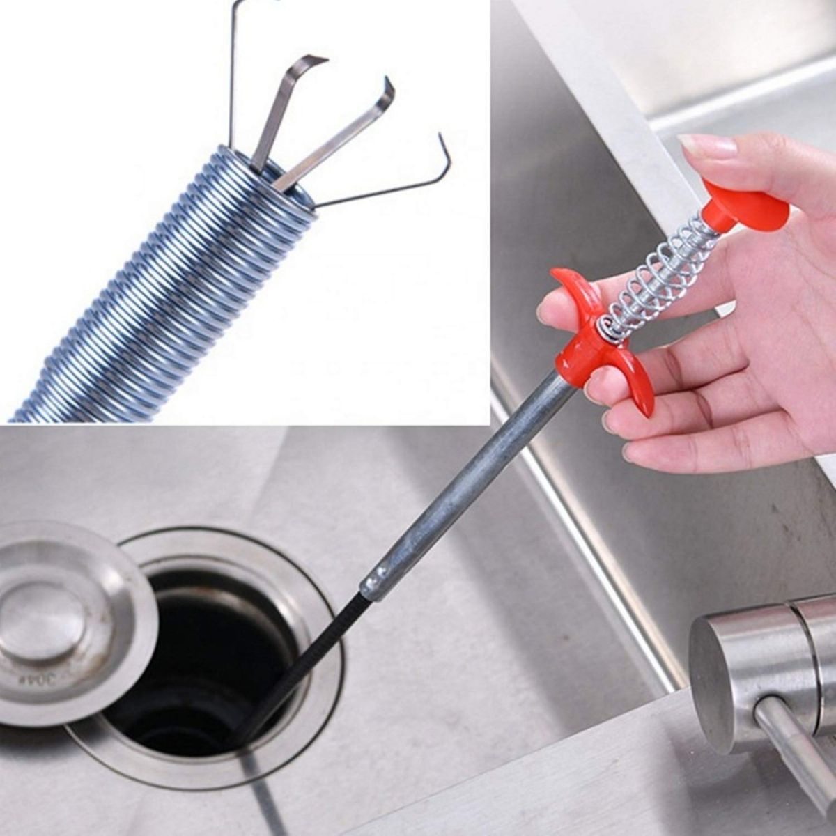 Drain Clog Remover Tool - Flexible Household Sink Grabber With 4 Claws  Flexible Hose Picking Aid Tool - 1.6m - Sewer Cleaning Hook Snake Drain  Grabber Tool Toilet Clog Remover, Retail Babu