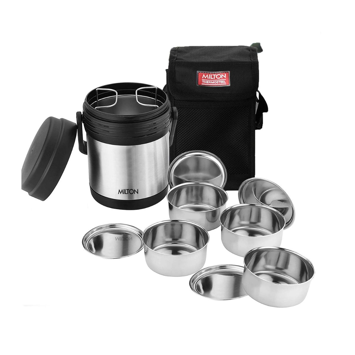 Milton Thermosteel Vacuum Insulated Tiffin - Hot Meal 4 - Black