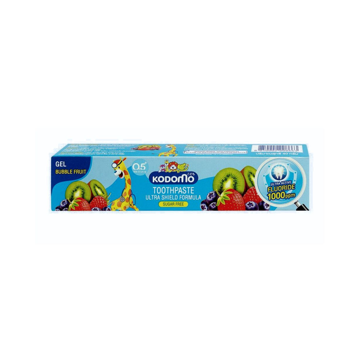 Kodomo Toothpaste Ultra Shield Formula - Sugar Free - Gel Bubble Fruit
