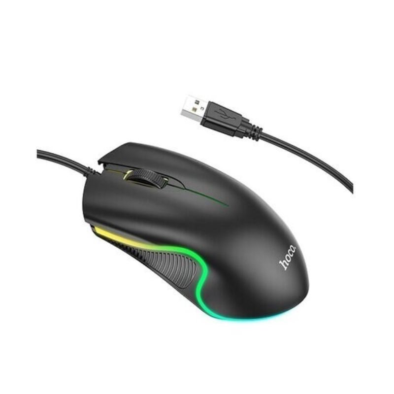 Hoco LED Flashing Gaming Wired Mouse - GM19 - Black
