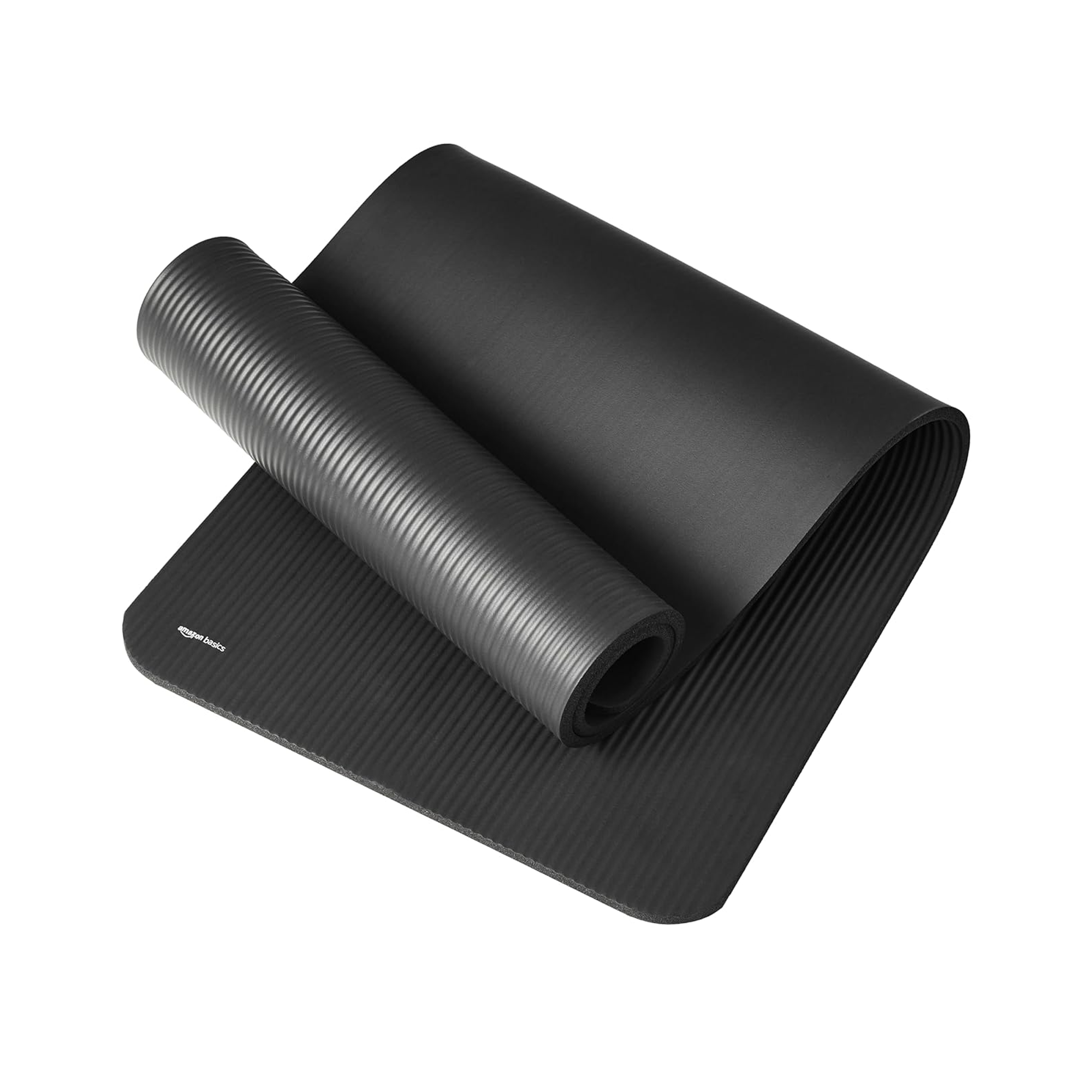 Amazon Basics 13mm Extra Thick NBR Yoga Mat With Carrying Strap Black