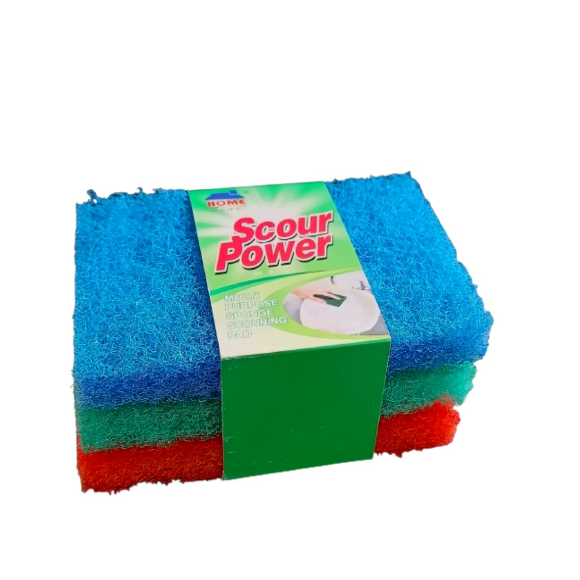 Home Line Scour Power - Multi-Purpose Sponge Scouring Pad - 3pcs