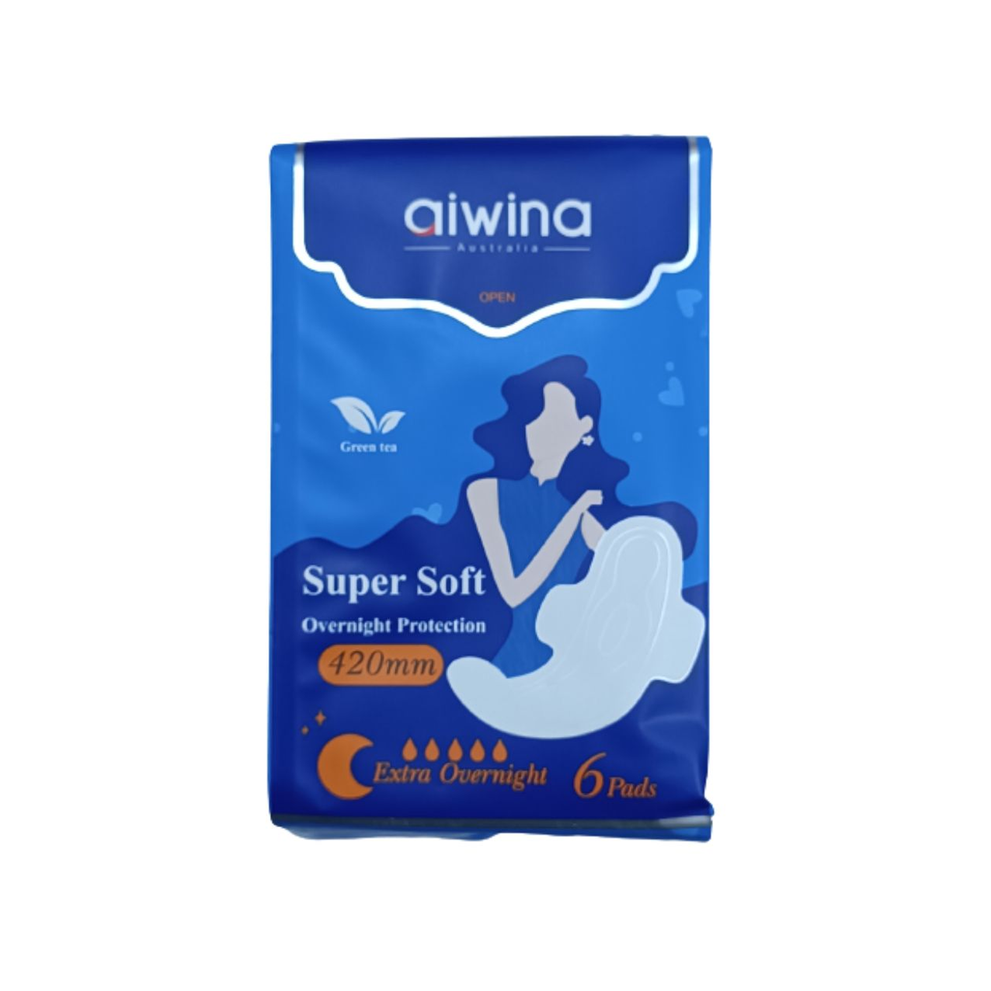 Aiwina Sanitary Napkin - Super Soft - Overnight Protection - Extra Overnight - 420mm - 6pads