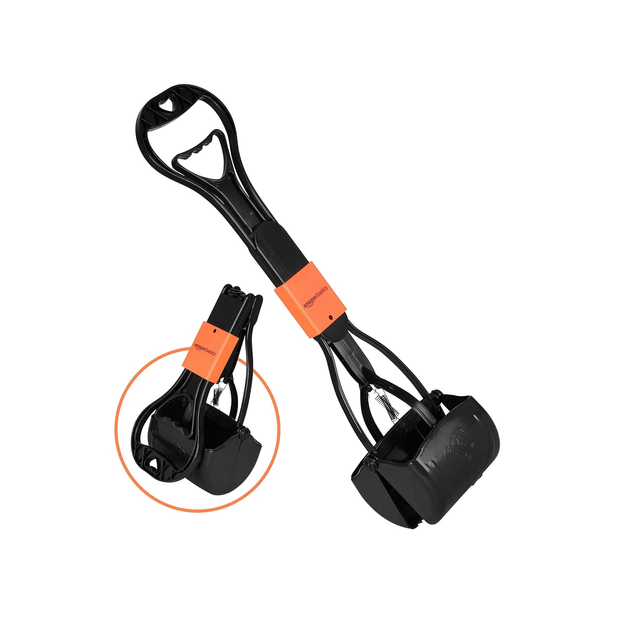 Amazon Basics Folding Jaw Clamp Poop Scooper - Pet Waste Picker - Large